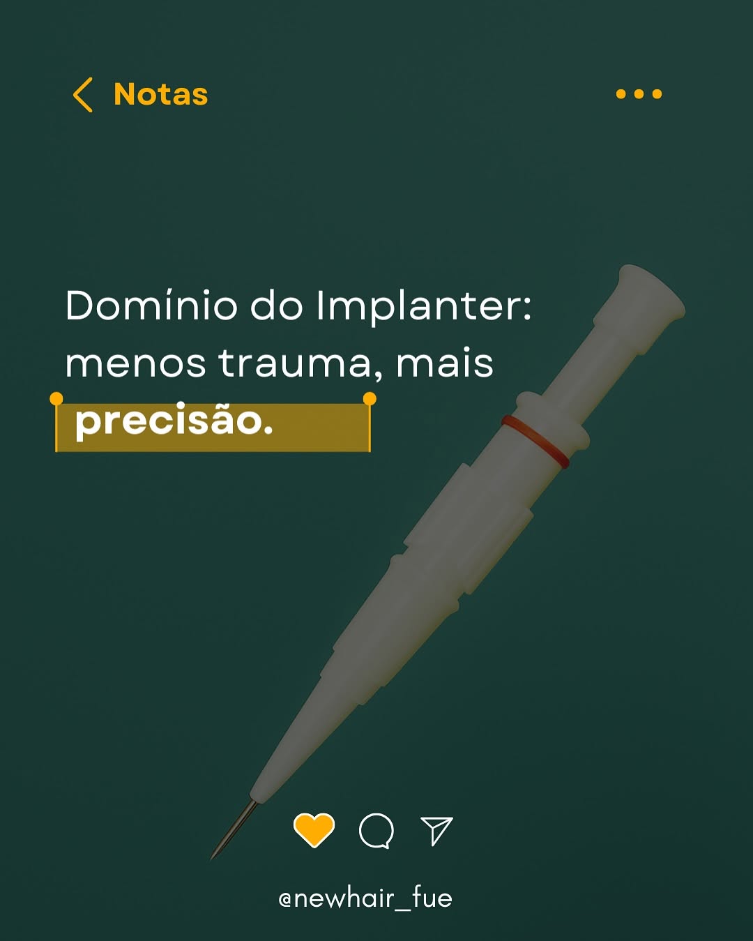 Implanter capilar, menos trauma e mais precisão